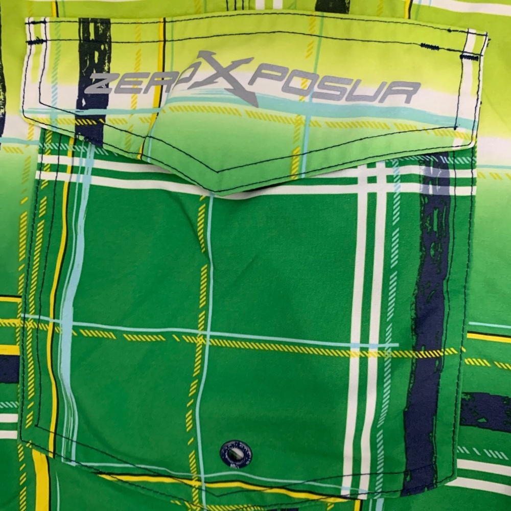 ZeroXposur Large Swim Trunks Lined Green Blue - Picture 4 of 5